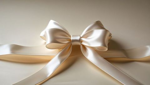 Elegant Ivory Satin Bow with Luxurious Sheen
