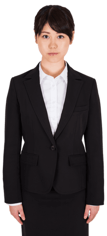 Self-confident asian businesswoman on transparent background