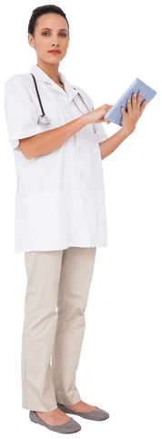 Female Doctor Using Tablet on Transparent Background - Download Free Stock Videos Pikwizard.com