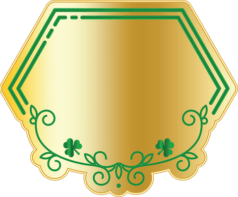 elegant golden badge with green embellishments on transparent background - Download Free Stock Videos Pikwizard.com