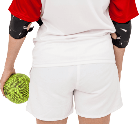 Transparent Background Sportswoman Holding Yellow Ball
