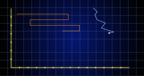 Abstract Graph with Digital Blue and Orange Lines - Download Free Stock Images Pikwizard.com