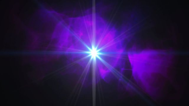 Bright and dynamic light burst with vibrant purple hues, ideal for technology, science, or space-themed projects. Suitable for use in videos, presentations, and social media graphics related to innovation, energy, or astronomy.