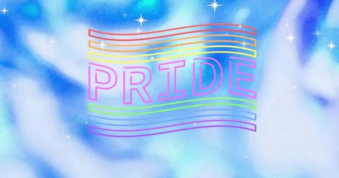 Vibrant Pride Illustration with Abstract Background and Falling Stars