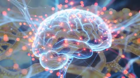 Intricate Digital Brain Model with Pulsing Neural Connections