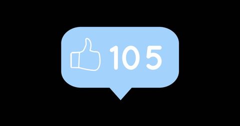 Social Media Like Counter with Blue Bubble on Black Background - Download Free Stock Images Pikwizard.com