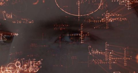 focused eye observing mathematical equations and graphs overlay - Download Free Stock Images Pikwizard.com