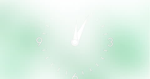 Minimalist Clock Animation with Soft Green Hues