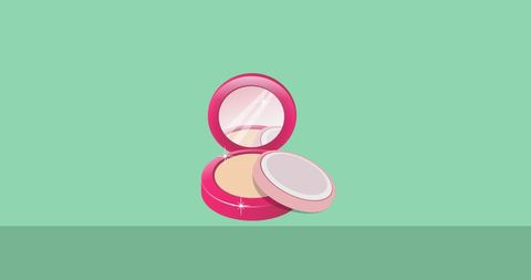 Cosmetic face powder icon with compact design