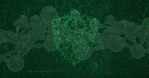 Futuristic molecular structure green theme