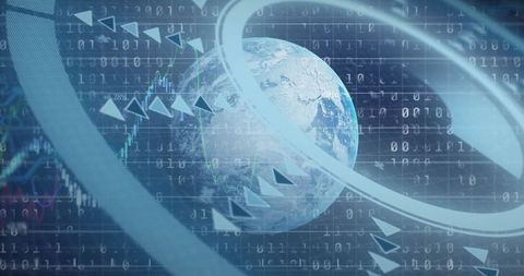 Digital Earth with Binary Code and Data Overlays - Download Free Stock Images Pikwizard.com