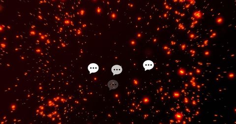 Digital communication over fiery abstract background