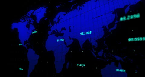 Digital Data Animation on World Map Representation