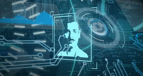 Futuristic Facial Recognition Digital Interface