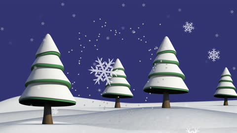 Digital Animation of Snowfall Over winter Forest