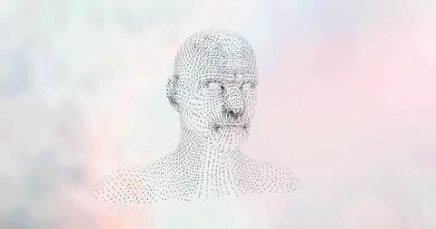 Abstract Particle Head on Soft Cloud Background - Download Free Stock Images Pikwizard.com