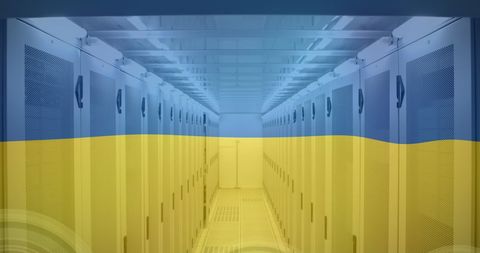 Digital Security Locks with Ukraine Flag Over Data Servers - Download Free Stock Images Pikwizard.com