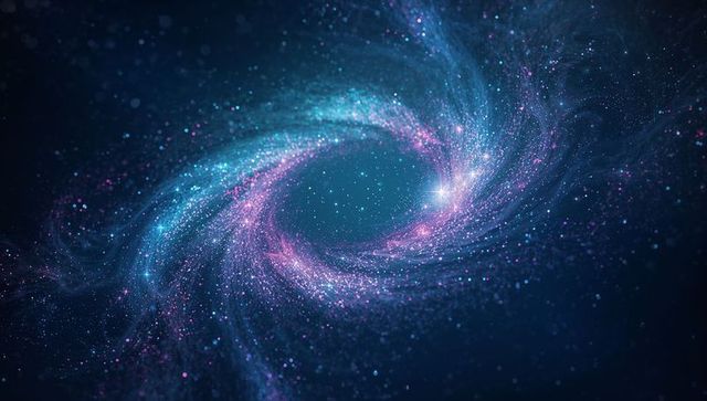 Dazzling spiral galaxy with luminous star and cosmic dust clouds