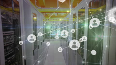 Technological Connectivity in Data Center with Network Icons