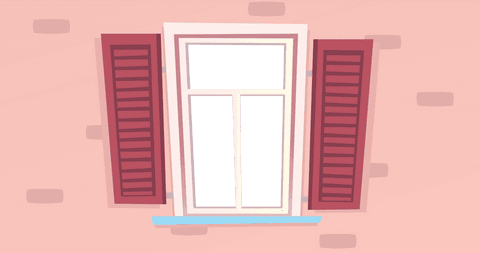 illustrated window frame on pink wall with transparent center - Download Free Stock Videos Pikwizard.com