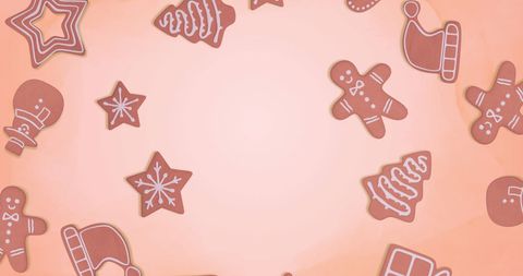 Gingerbread Christmas Cookies on Warm Beige Backdrop - Download Free Stock Images Pikwizard.com