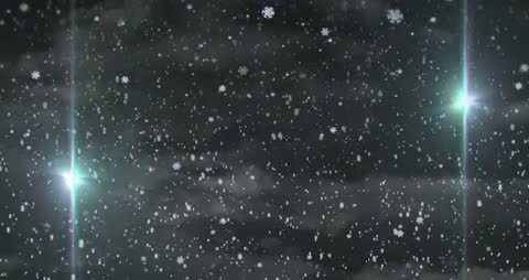 Snowfall on a Cloudy Night with Ethereal Flares