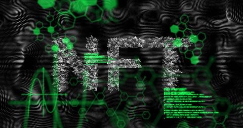 NFT Concept Background with Digital Holograph Elements - Download Free Stock Images Pikwizard.com