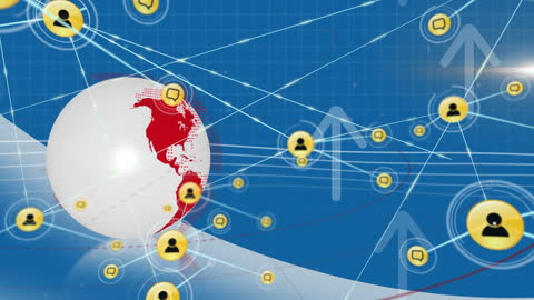 Global Networking Concept with Profile Icons and Globe