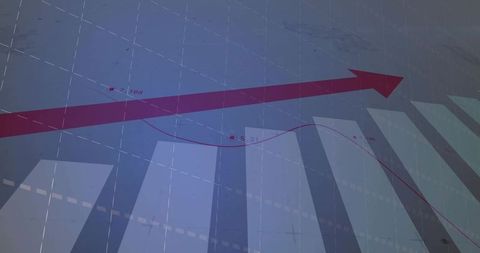 Upward Arrow Indicating Financial Growth on Digital Dashboard
