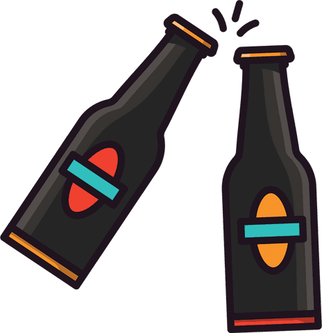 transparent vector illustration of beer bottles toasting - Download Free Stock Videos Pikwizard.com