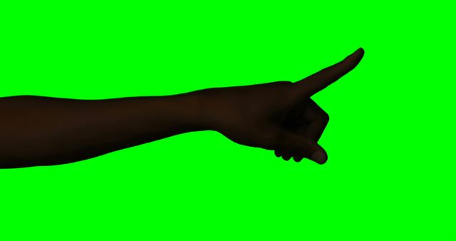 Silhouette Hand Pointing with Green Background - Download Free Stock Images Pikwizard.com