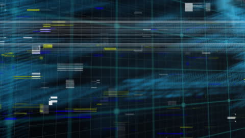 Colorful digital lines intersecting on a dark background create a technical look reflecting modern data processing. Ideal for illustrating concepts of digital communication, technology networks, and data interaction in presentations or websites focusing on tech advancements.