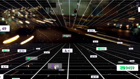 Digital Overlay of Social Media Icons on Fast-Paced Urban Traffic