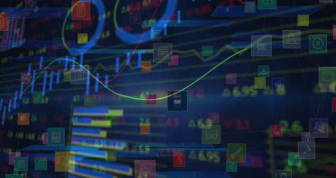 Digital Data Processing with Graphs and Icons Overlay