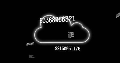 Digital Cloud with Encryption Stream on Dark Screen - Download Free Stock Images Pikwizard.com
