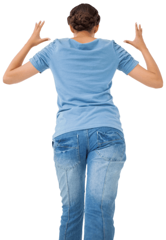 Enthusiastic Caucasian Woman Raising Hands Transparent Background - Download Free Stock Videos Pikwizard.com