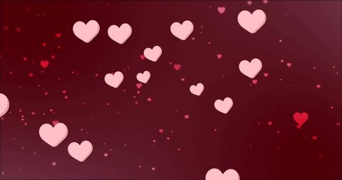 Floating Pink and Red Hearts on Vibrant Red Background - Download Free Stock Images Pikwizard.com