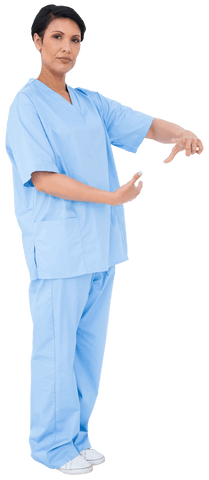Female Nurse Holding Empty Space on Transparent Background - Download Free Stock Videos Pikwizard.com