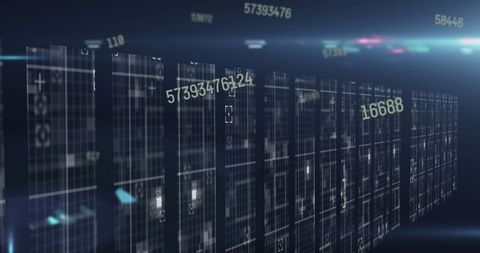 Digital Data Processing Concept with Moving Columns - Download Free Stock Images Pikwizard.com