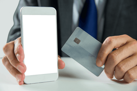 Hands Holding Smartphone and Credit Card on Transparent - Download Free Stock Videos Pikwizard.com