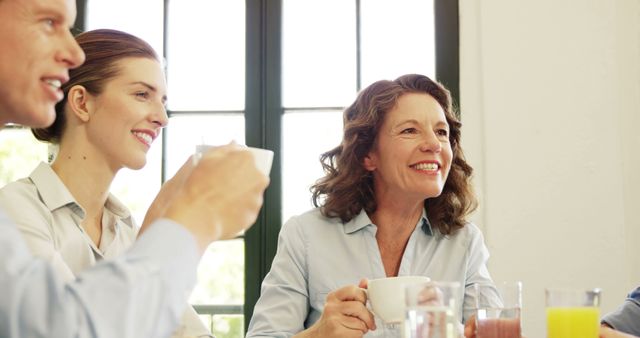 Group of Happy People Enjoying Coffee Together - Download Free Stock Images Pikwizard.com