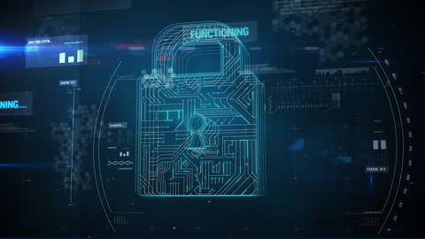 Digital Padlock Design Representing Cybersecurity and Data Protection