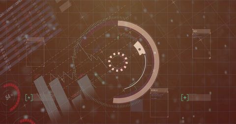 Futuristic Dashboard with HUD Interface Overlaying Analytical Elements