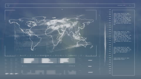 Global Data Processing Interface with World Map Overlay