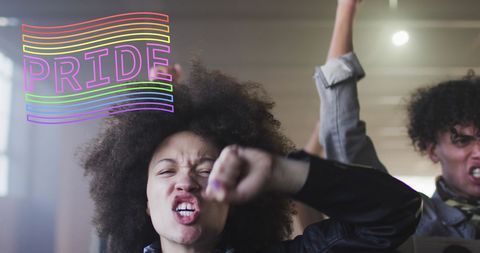 Empowered Protesters Advocating for LGBTQ Equality