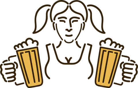 Happy Woman Holding Beer Mugs Illustration on Transparent Background - Download Free Stock Videos Pikwizard.com