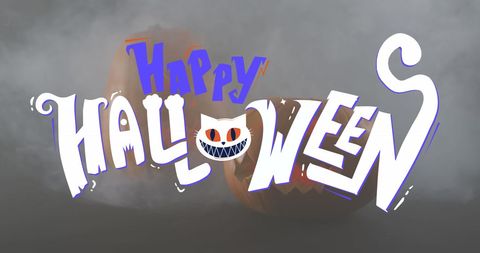 Halloween Celebration Banner with Spooky Pumpkins and Textual Artwork