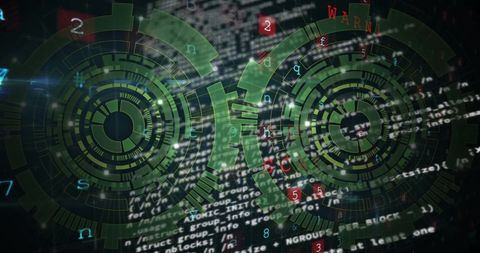 Digital Scope Analyzing Cyber Data with Coding Interface - Download Free Stock Images Pikwizard.com