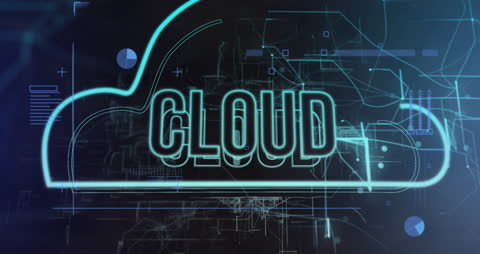 Futuristic Cloud Computing Concept with Digital Data Elements