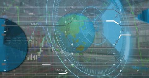Futuristic Financial Data Superimposed on Globe - Download Free Stock Images Pikwizard.com